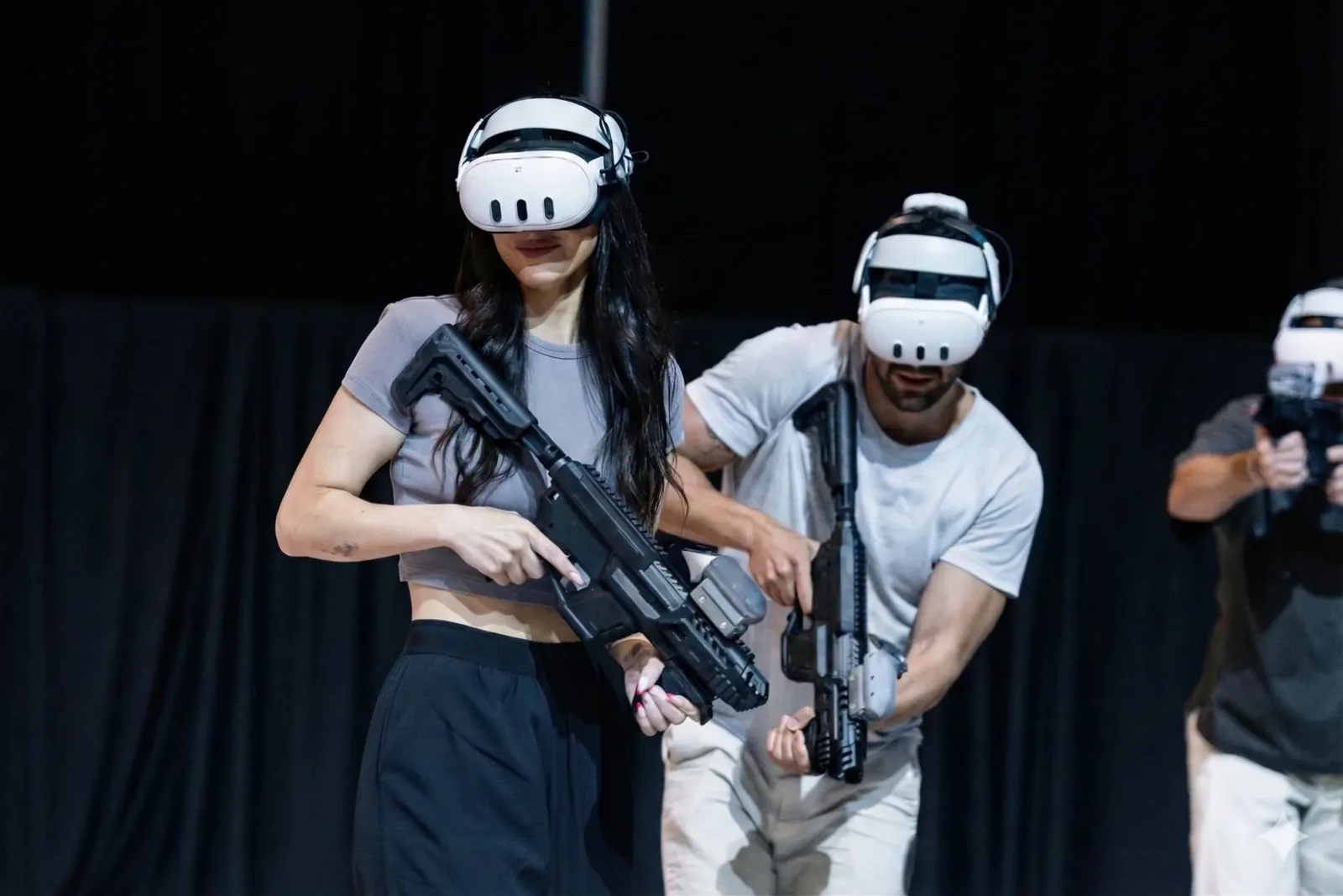 Two players gearing up for a Combatica match